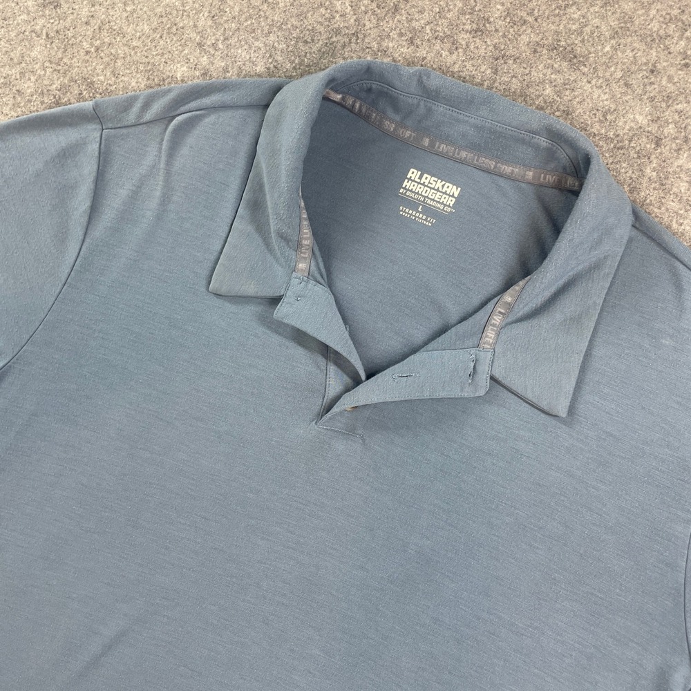 Alaskan Hardgear Mens Polo Shirt L Blue Short Sleeve Relaxed